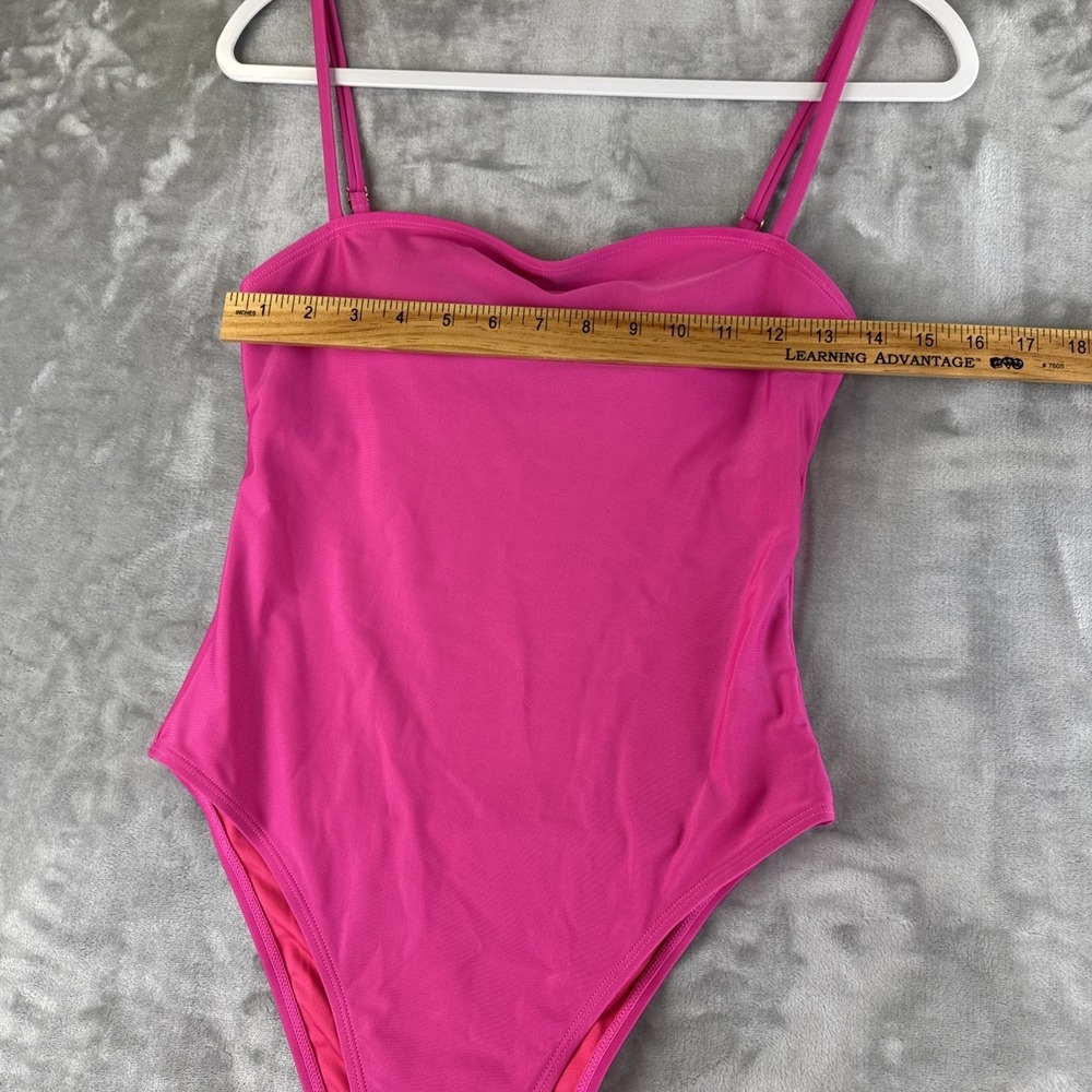 Relleciga Italy One Piece Swimsuit Women's M Hot Pink Cheeky Bandeau Sexy (1211) - Picture 7 of 10